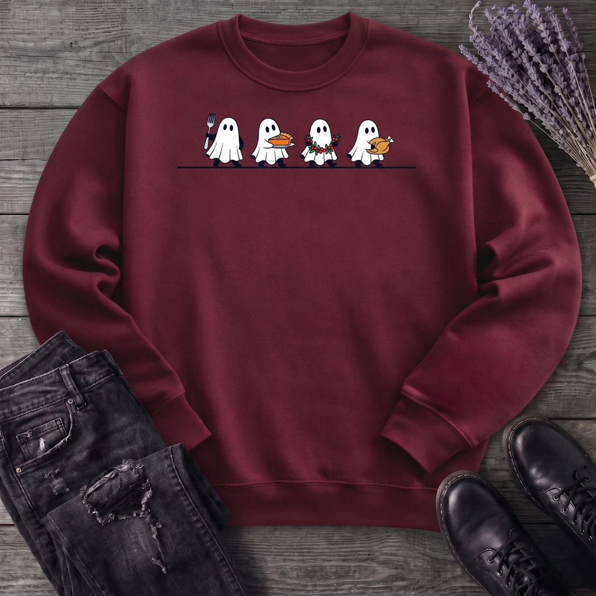 Four Ghost Thanksgiving Sweatshirt