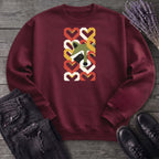 Geometric Hearts Raccoon Sweatshirt