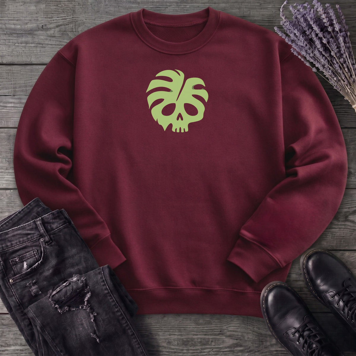 Monstera Skull Sweatshirt