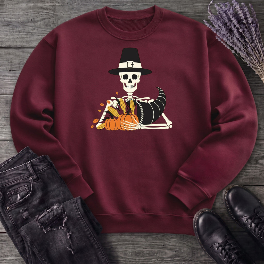Pilgrim Skeleton Cornucopia Sweatshirt