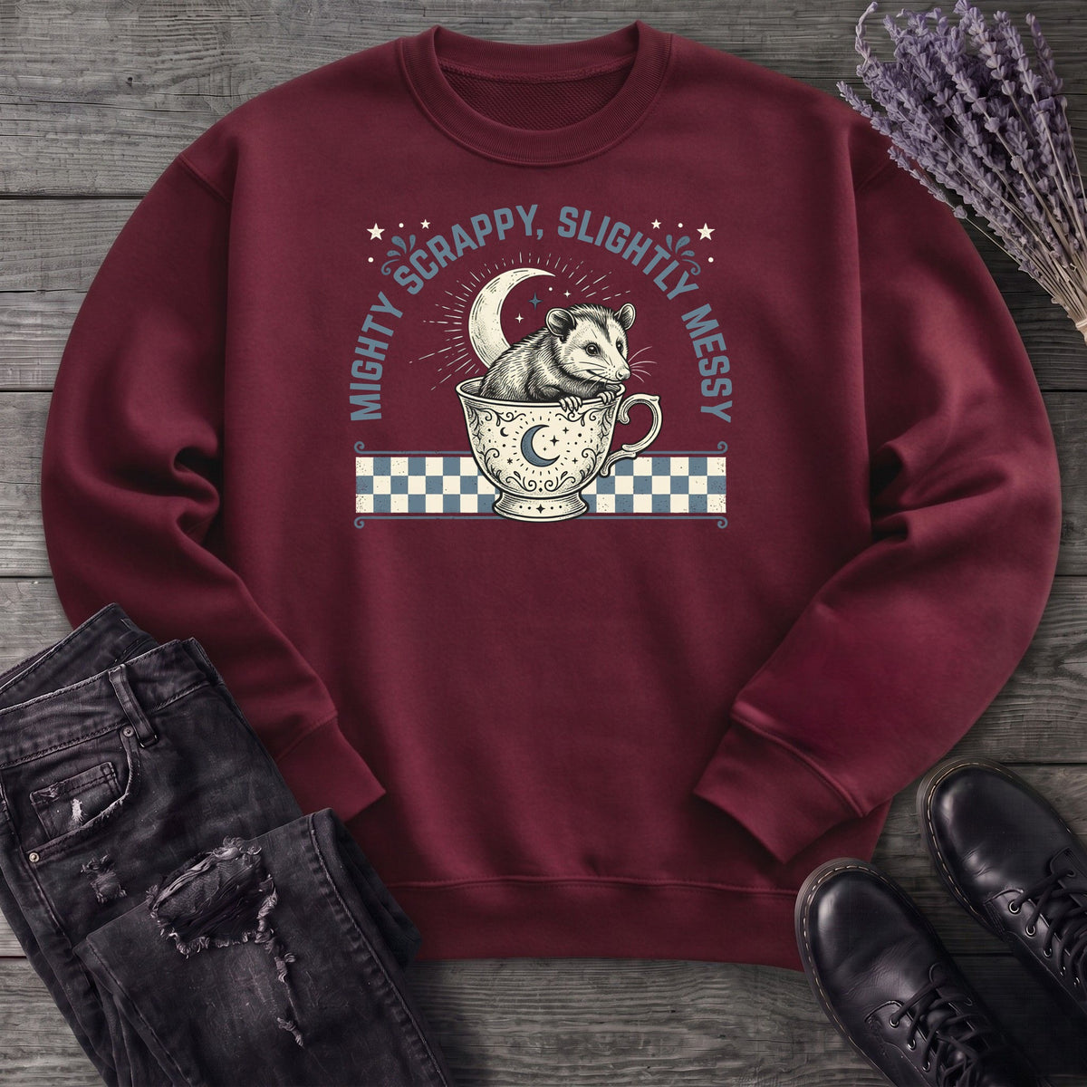 Might Scrappy Slightly Messy Sweatshirt