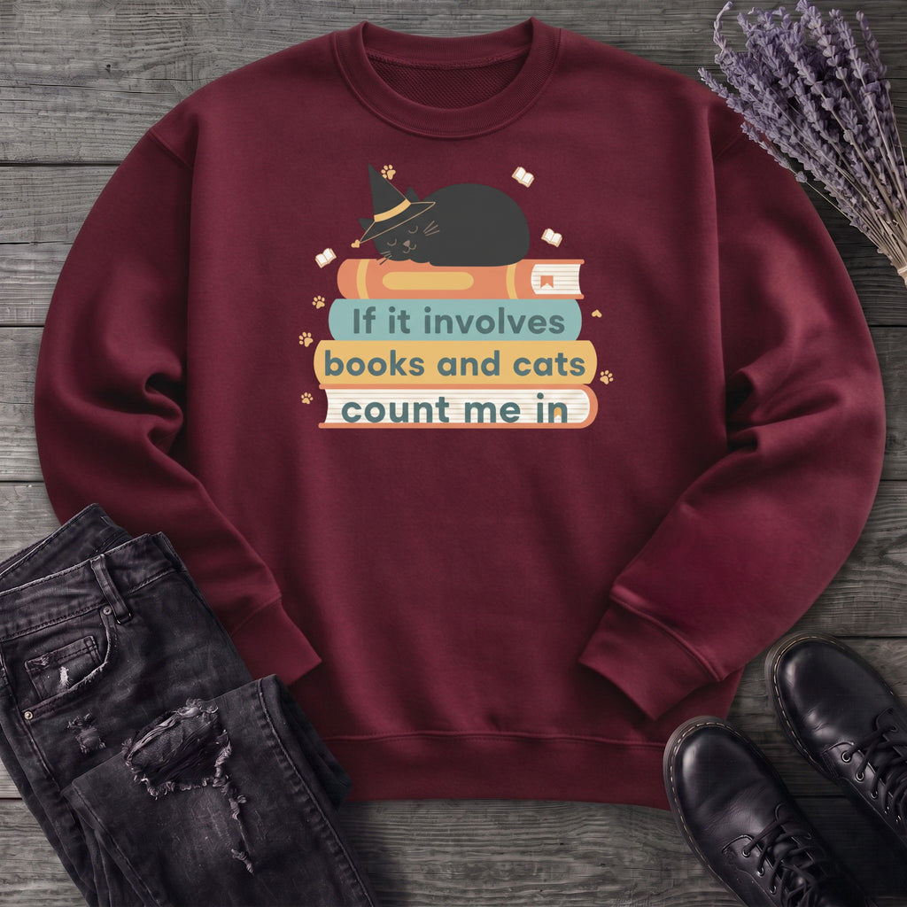books and cats Sweatshirt