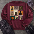 Halloween Stamps Collage Sweatshirt