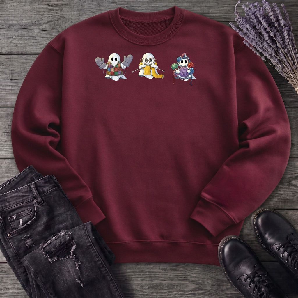 ghost_trio_knitting Sweatshirt