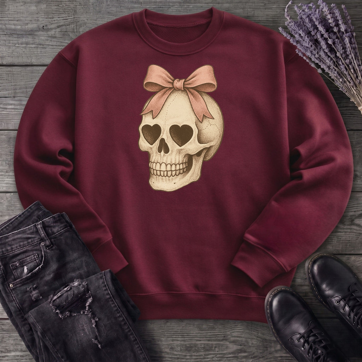 Coquette Skull Sweatshirt