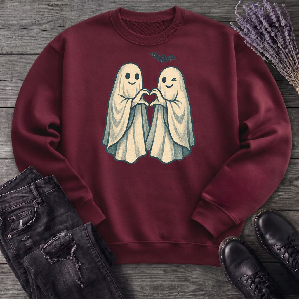 Two Ghosts Heart Hands Sweatshirt