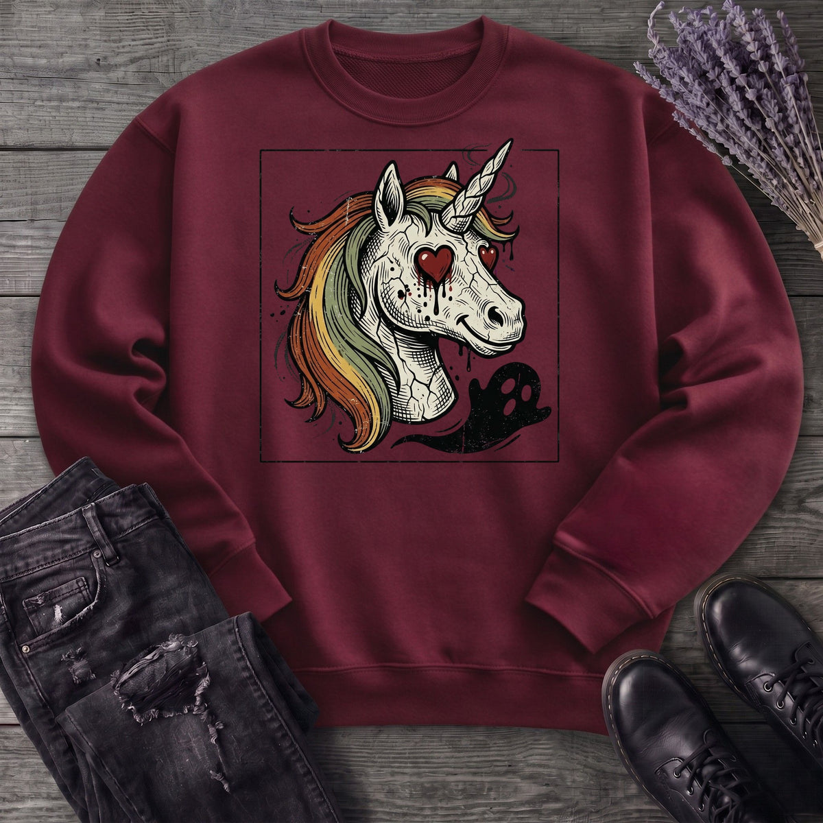 grunge zombie unicorn Sweatshirt