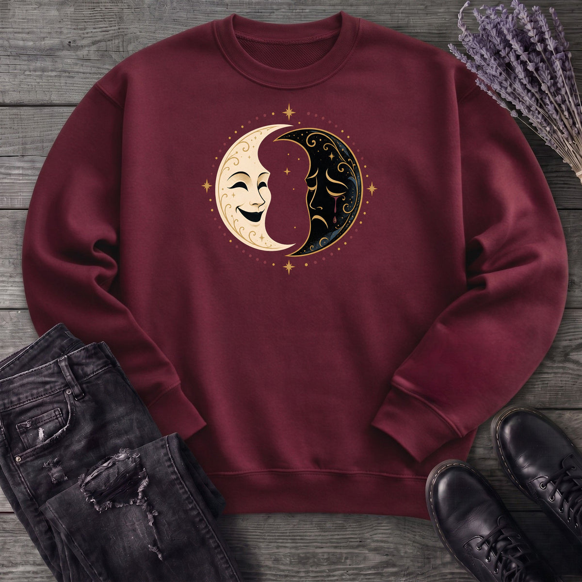 Comedy Tragedy Moons Sweatshirt