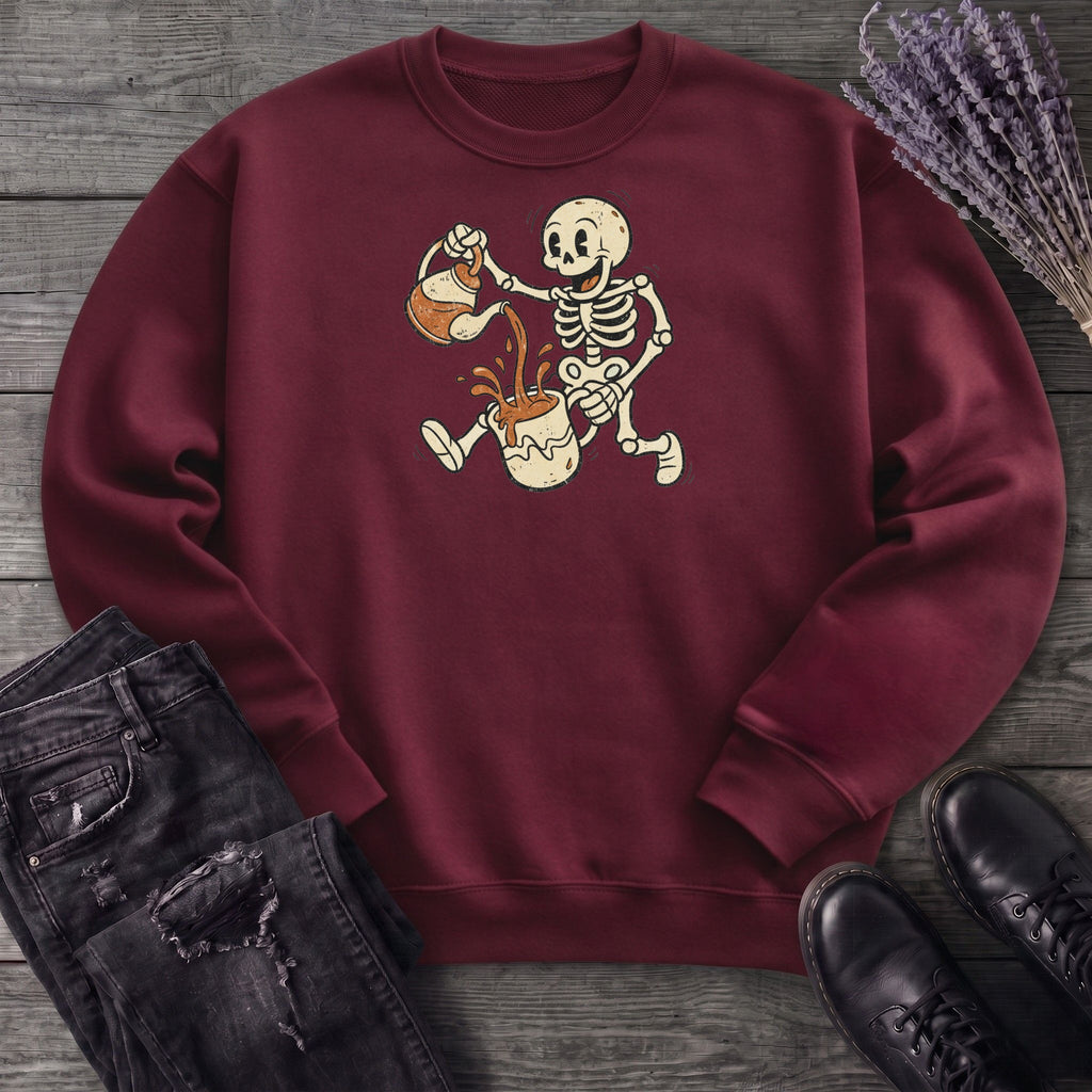 Coffee Skeleton Cartoon Sweatshirt