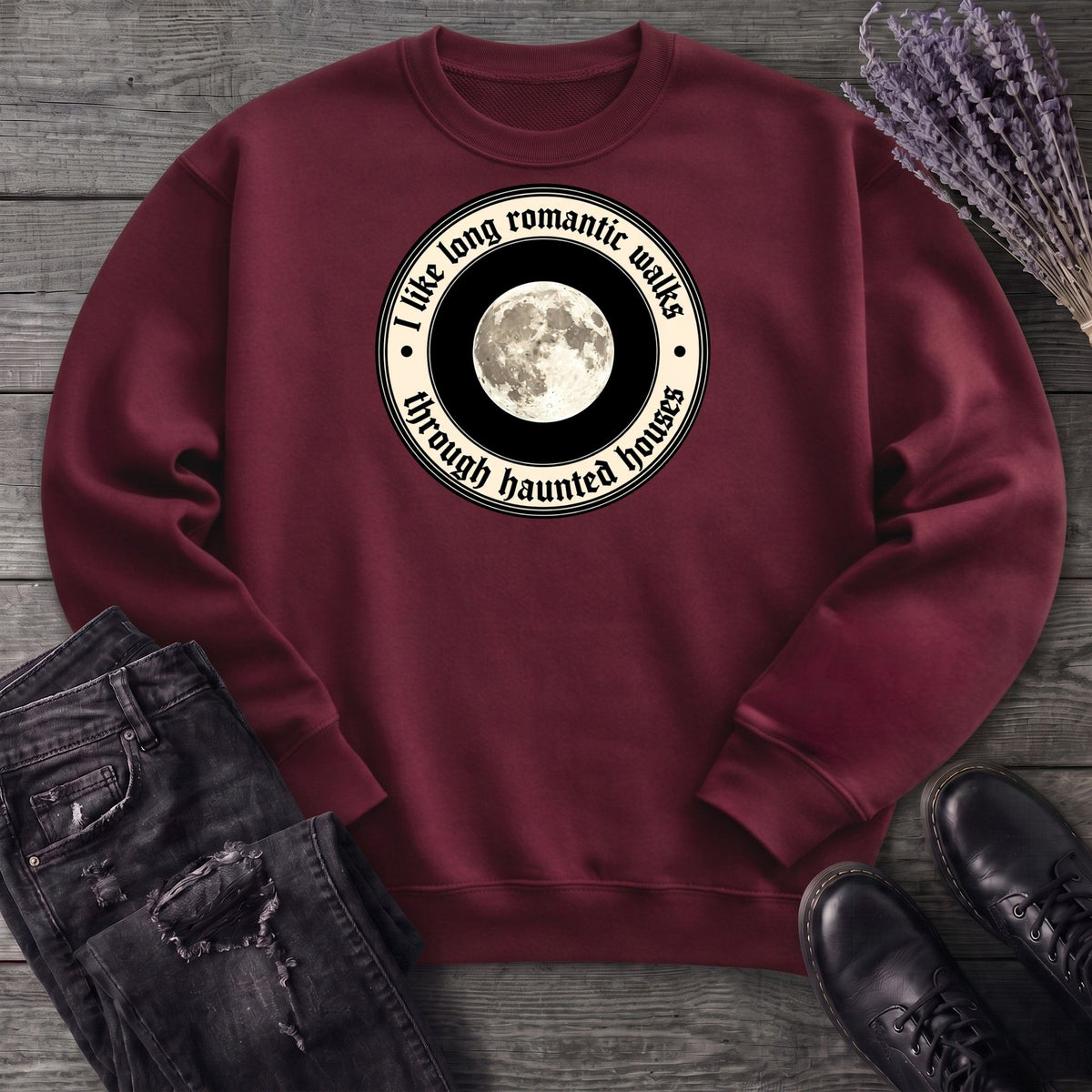 Long Romatic Walks Haunted House Sweatshirt