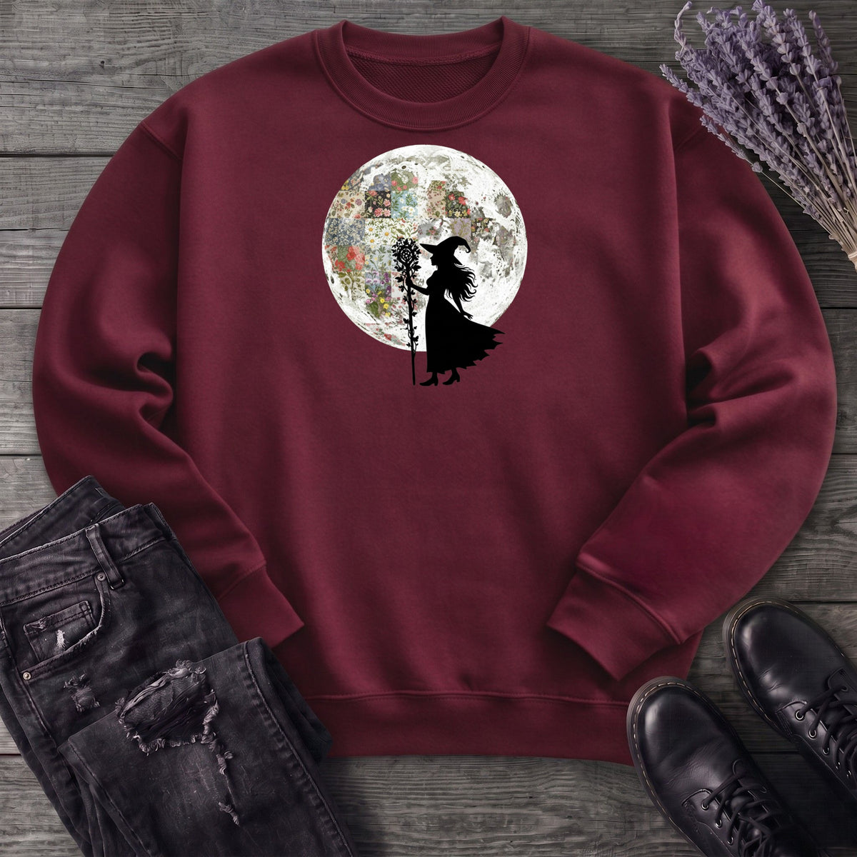 Quilt Moon Witch Sweatshirt