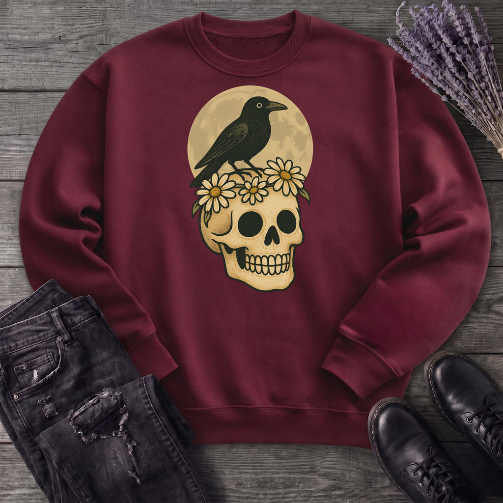 Crow On Skull Sweatshirt