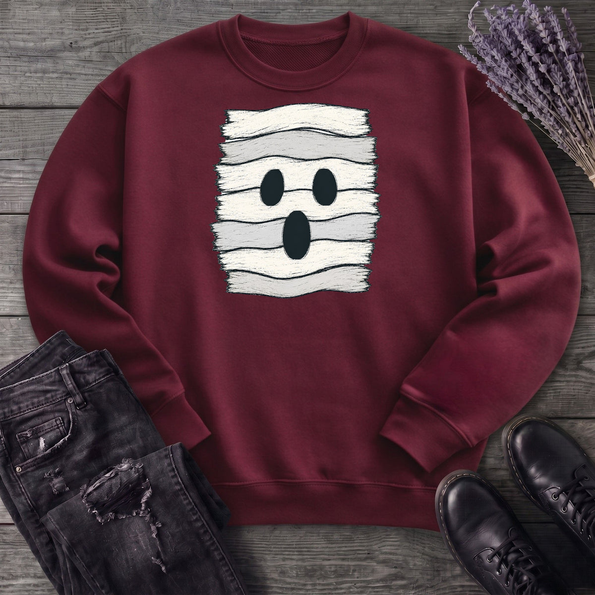 Fabric Strip Ghost Sweatshirt