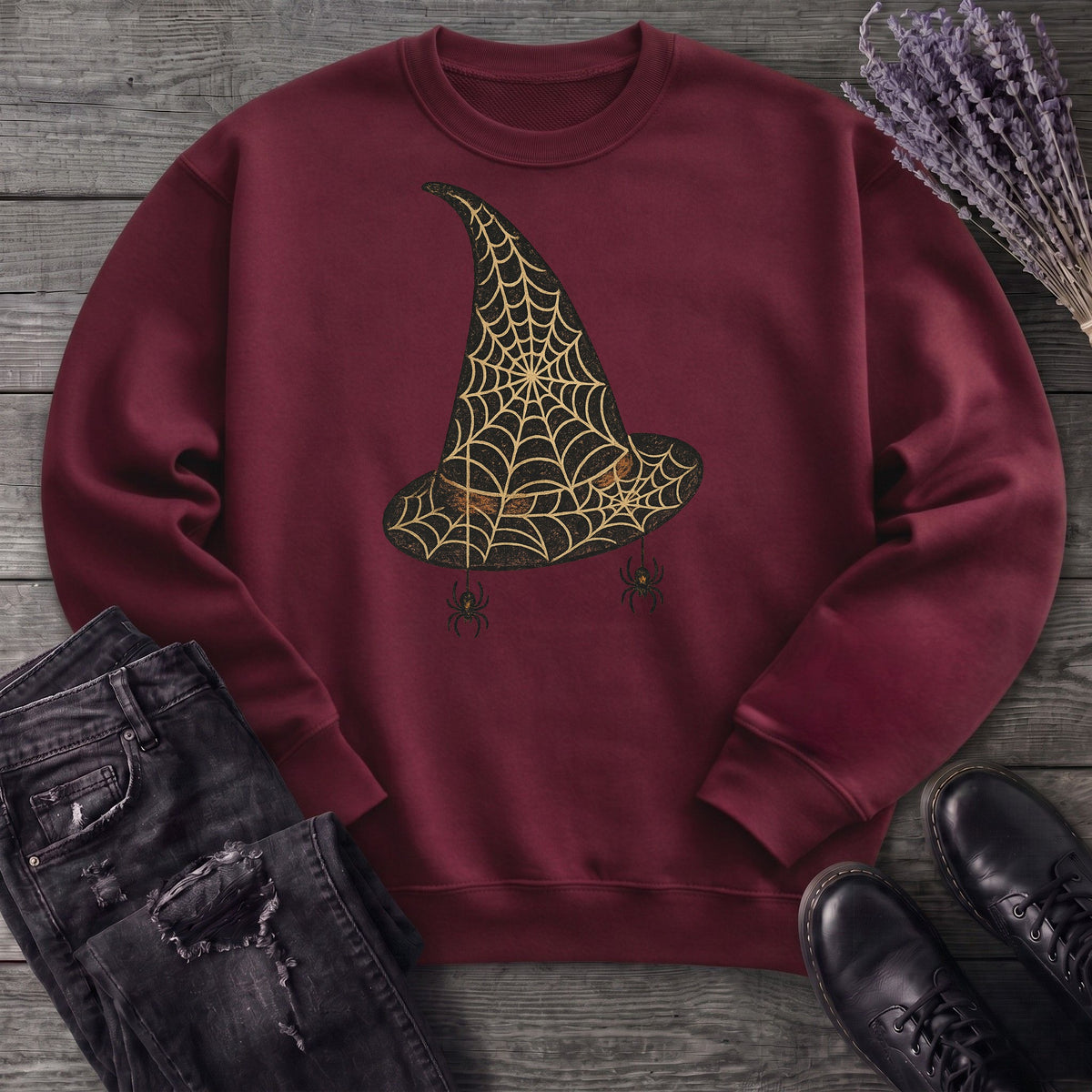 Spiderweb Witch Hat Sweatshirt