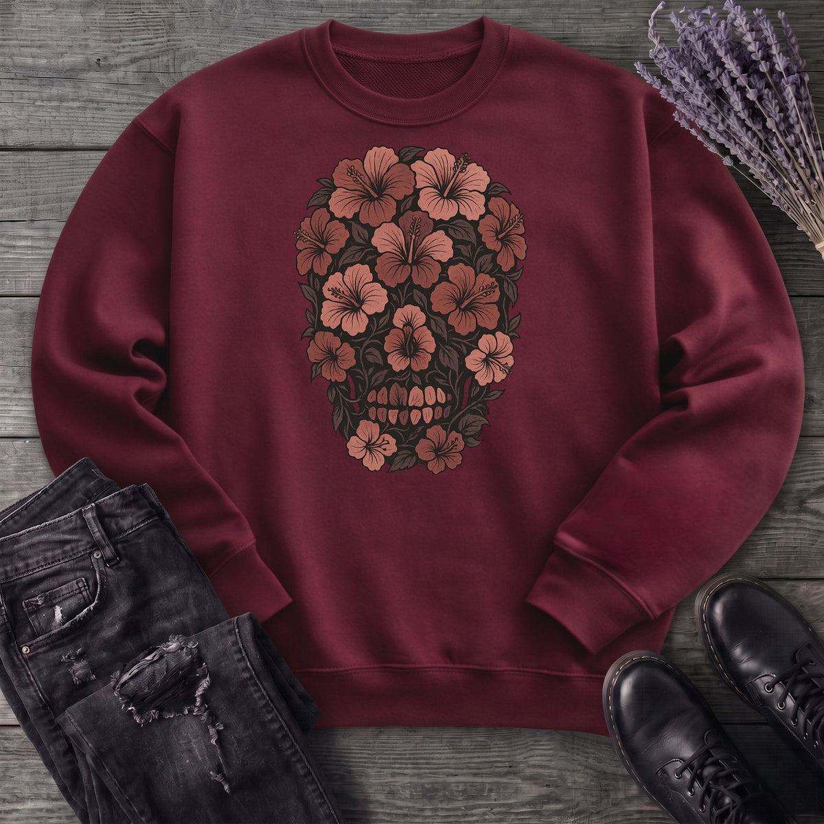 Hibiscus Skull Sweatshirt