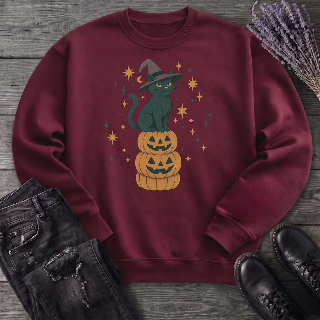 Stacked Cat and Pumpkins Sweatshirt