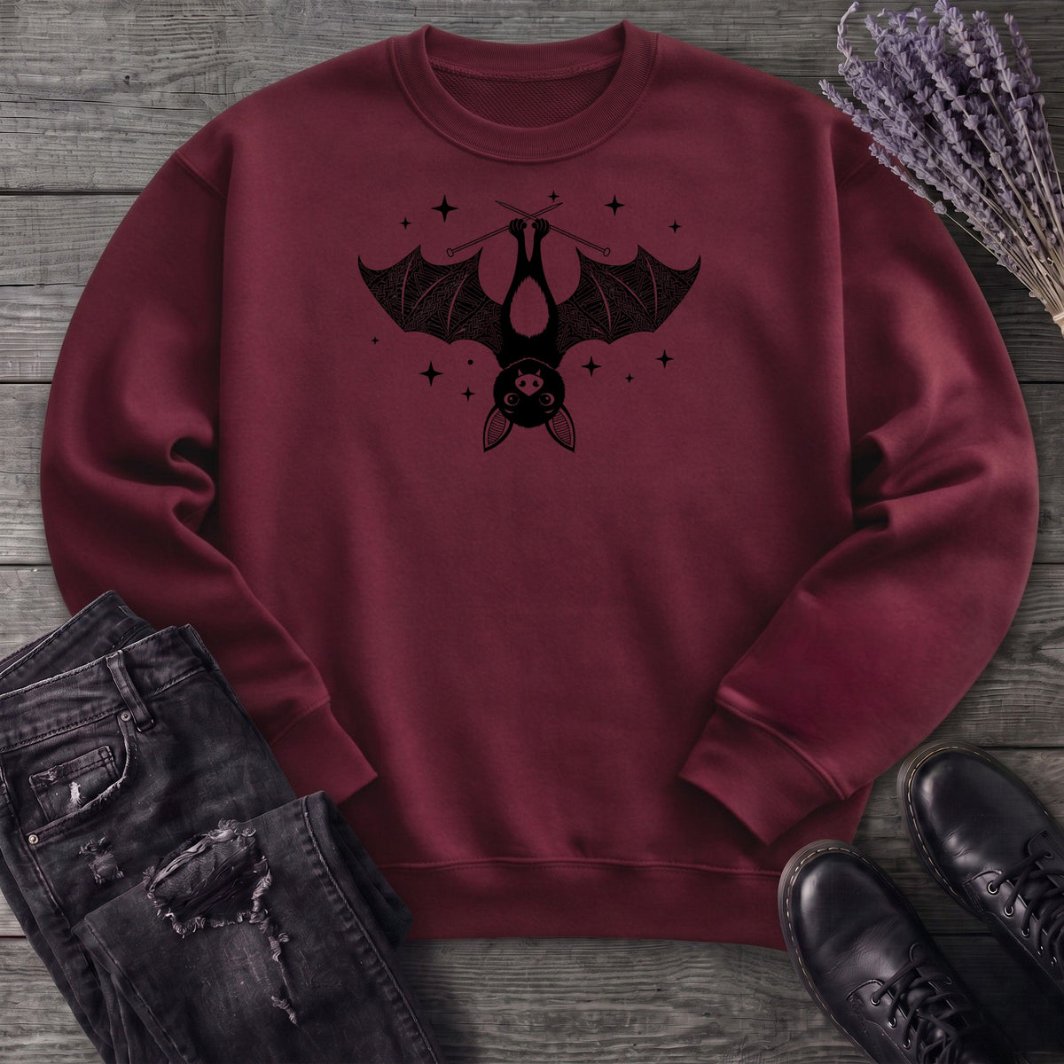 Bat Knitting Sweatshirt