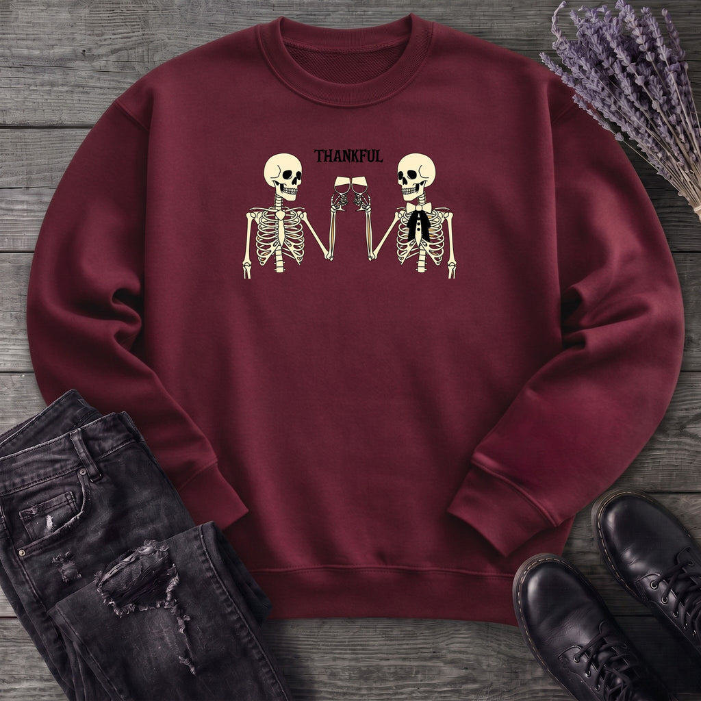 Thankful Toasting Skeletons Sweatshirt