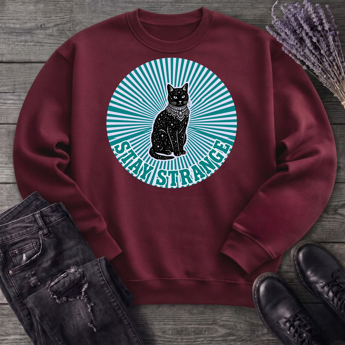 stay strange celestial cat Sweatshirt