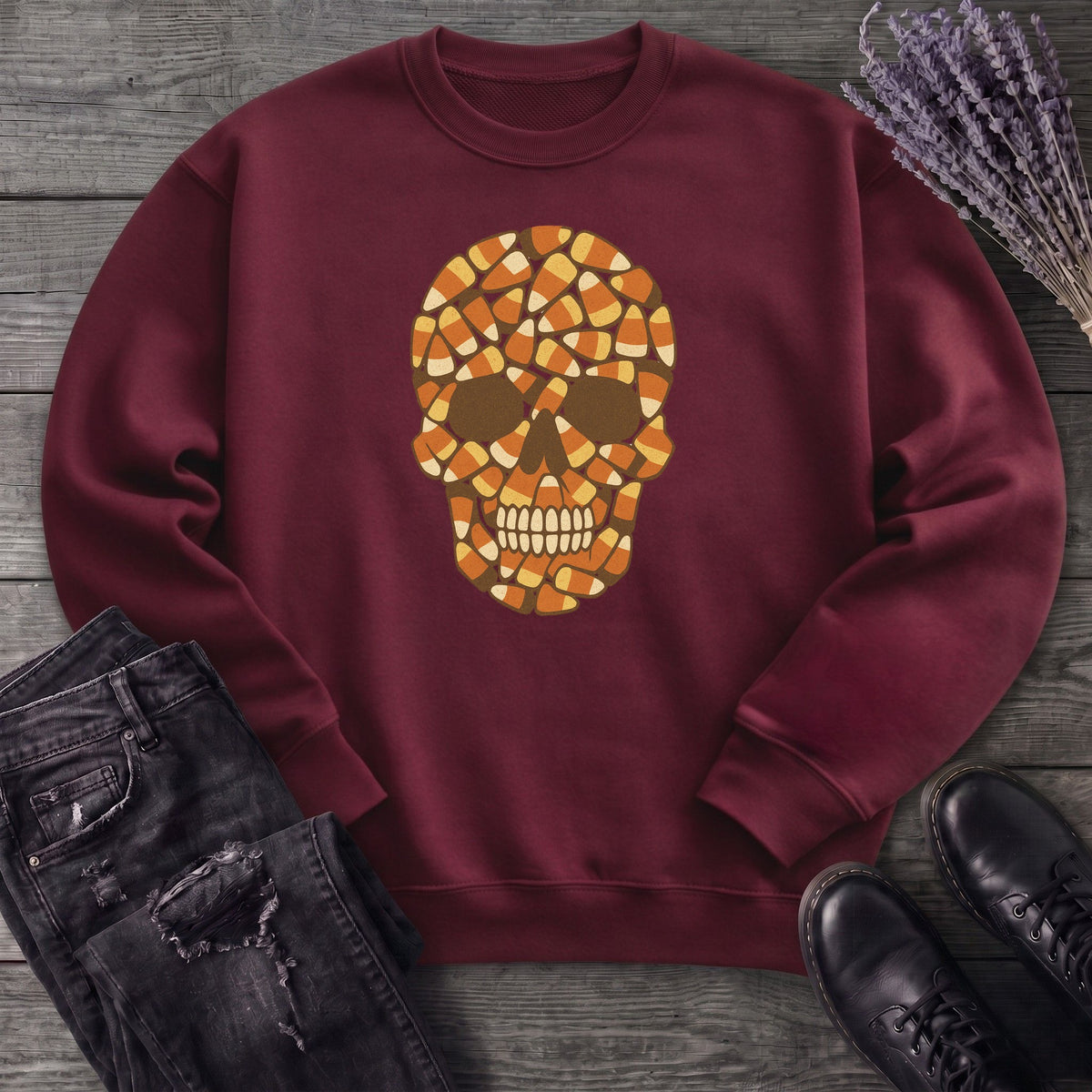 Candy Corn Skull Sweatshirt