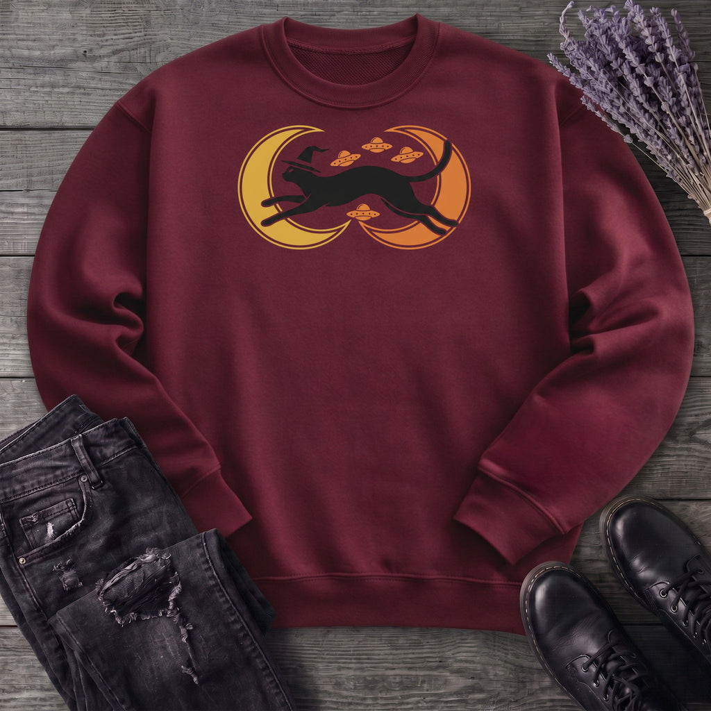 Witch Cat Celestial Ufo Sweatshirt