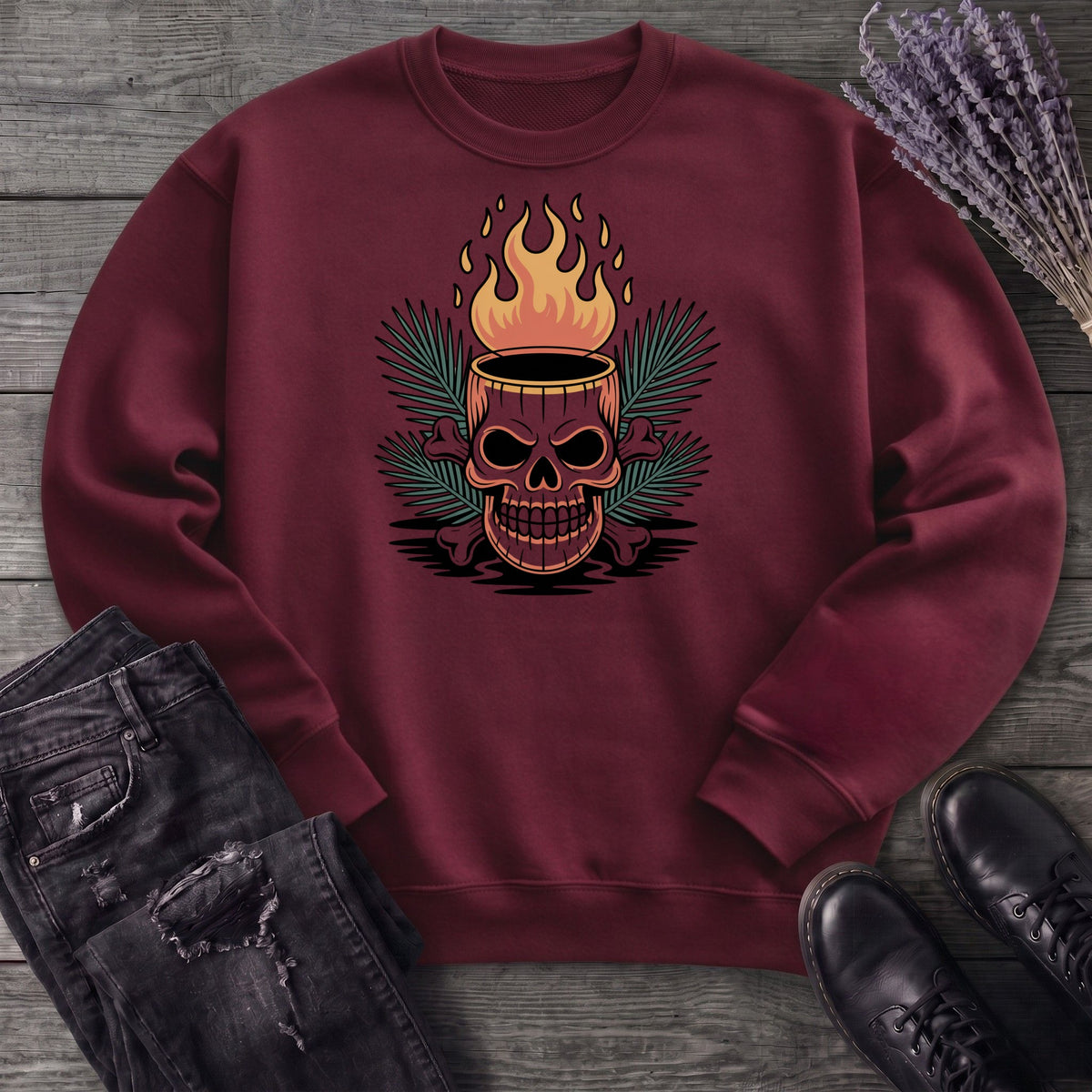 Tiki Skull Drink Sweatshirt