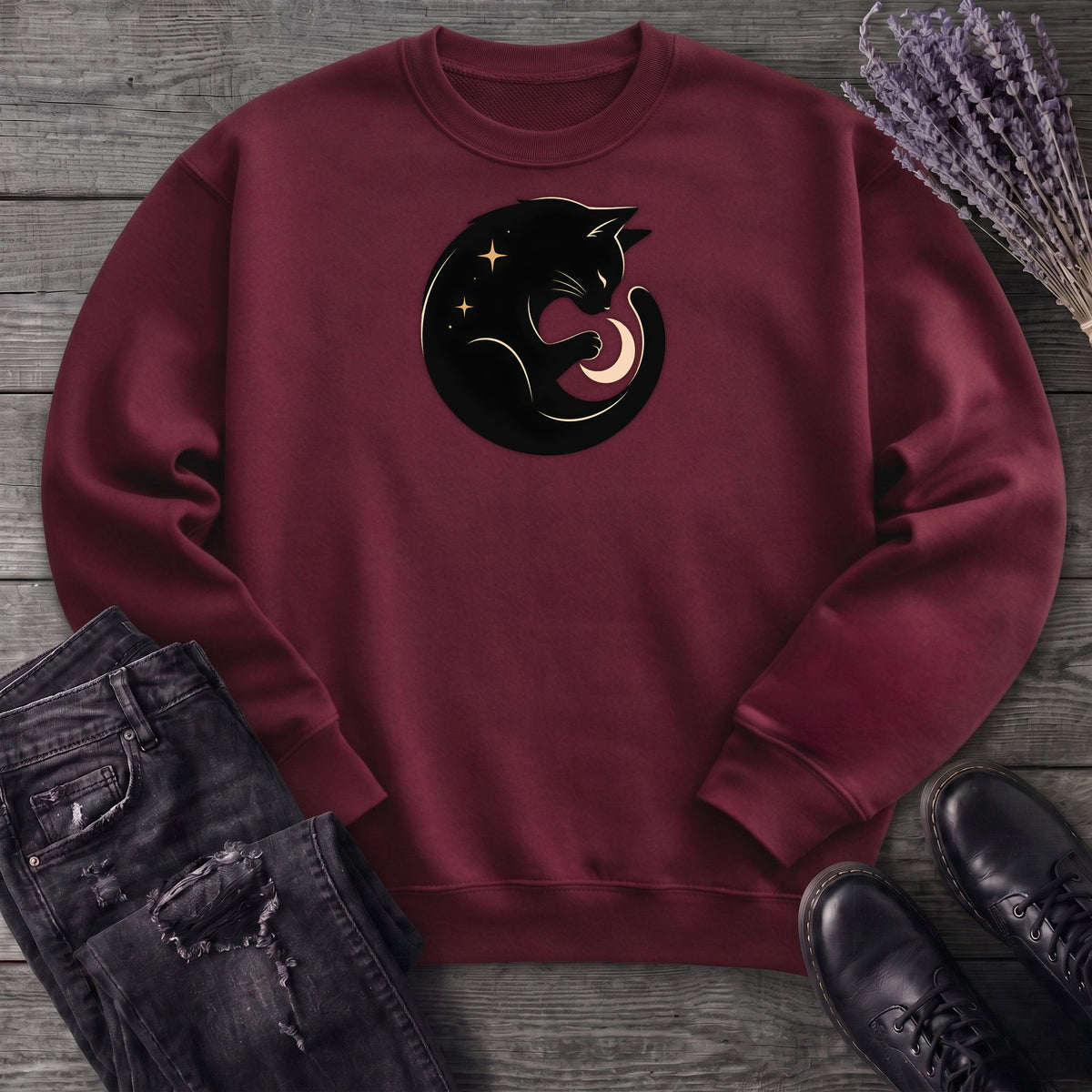 Cat and Moon Sweatshirt