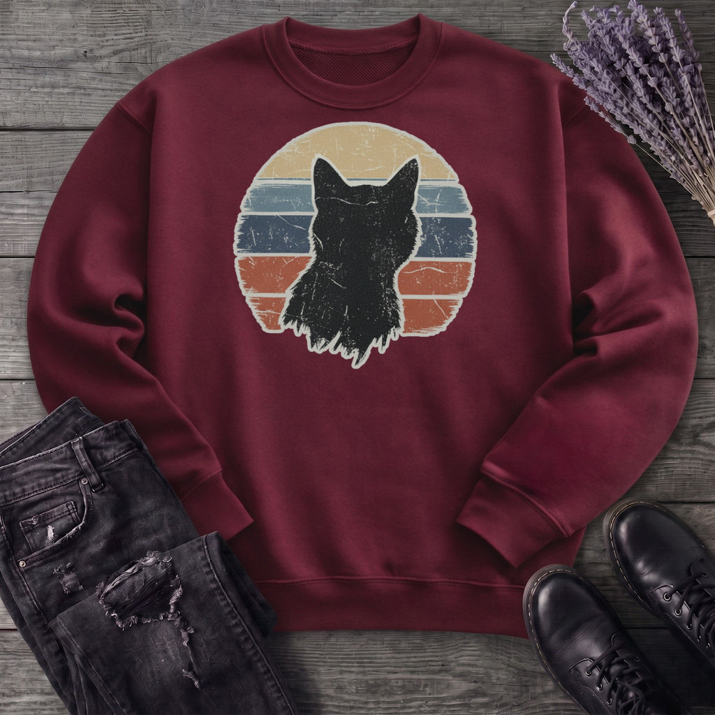 Cat Silhouette Sunset Grunge Sweatshirt