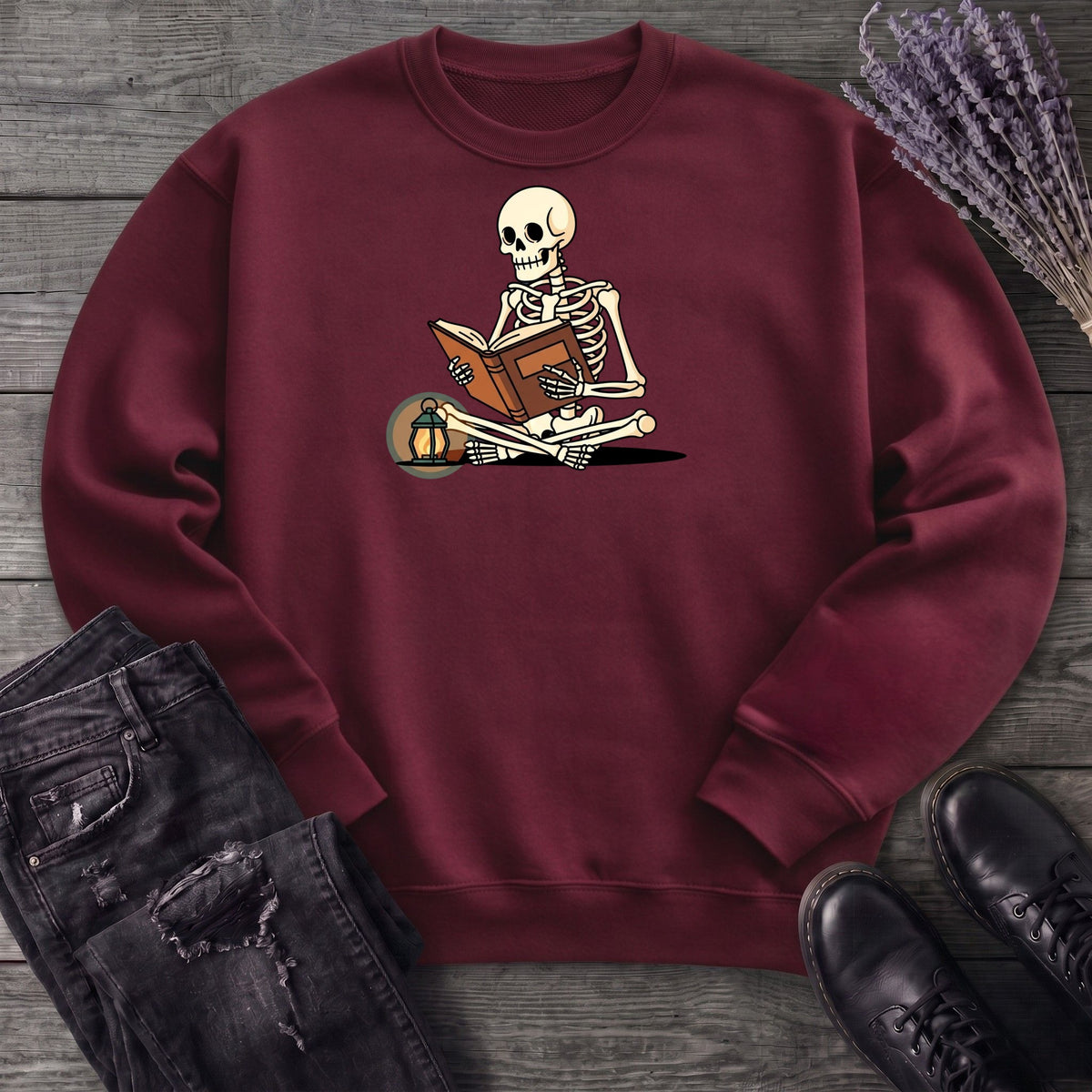 Skeleton Reading Sweatshirt