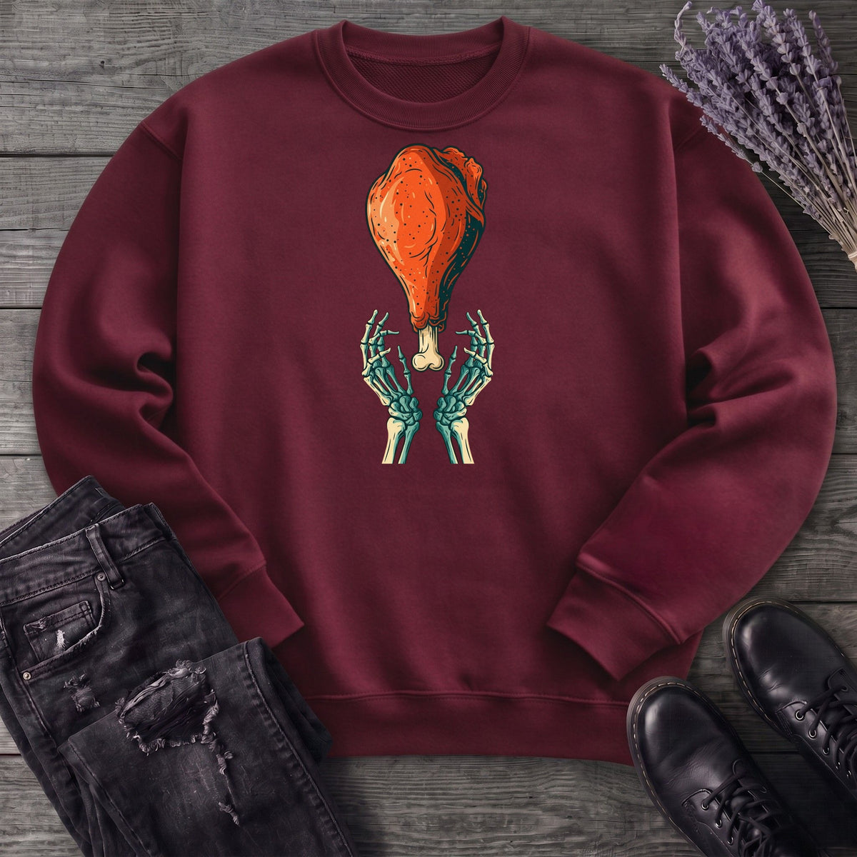 Skeleton Turkey Leg Sweatshirt
