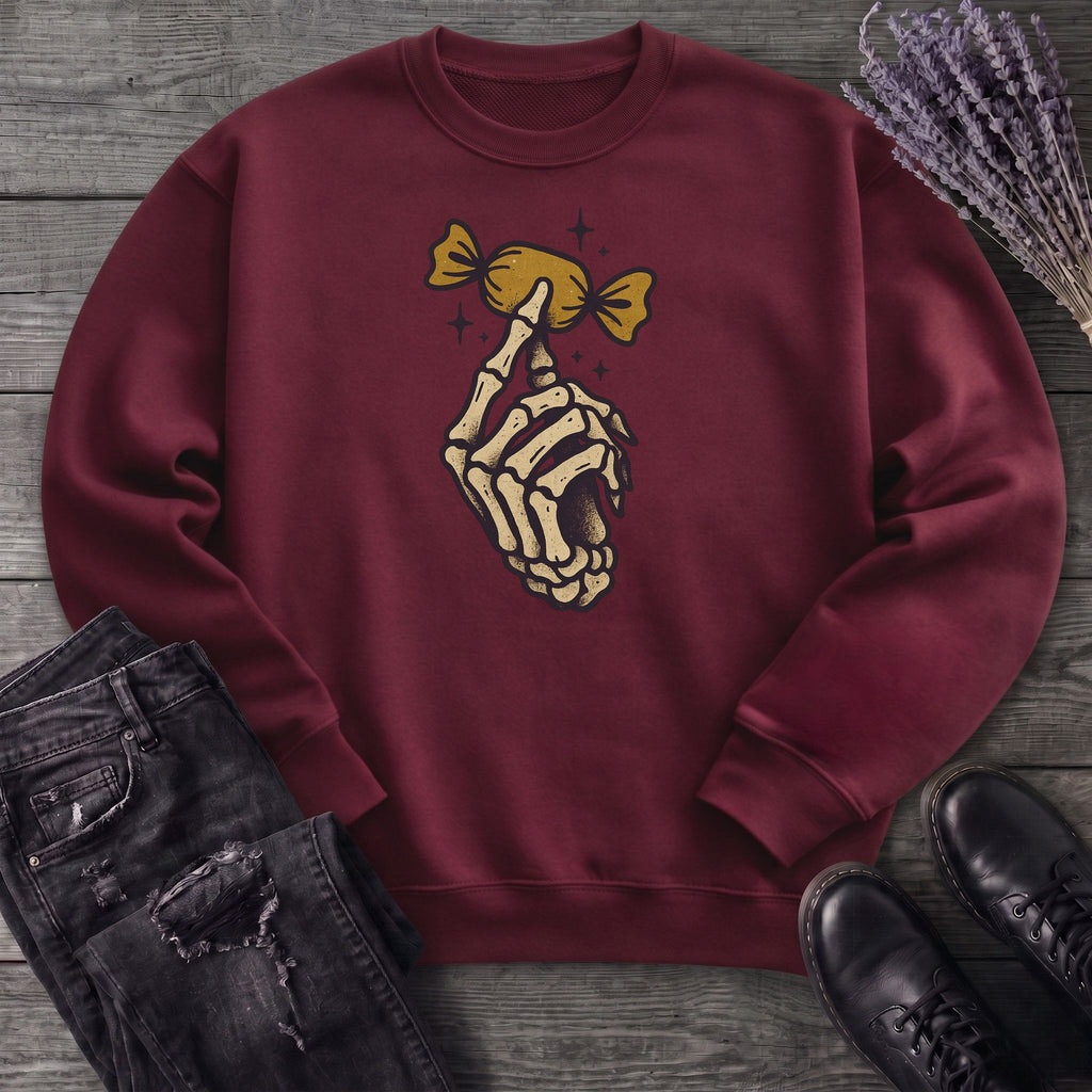 Skeleton Hand Holding Candy Sweatshirt