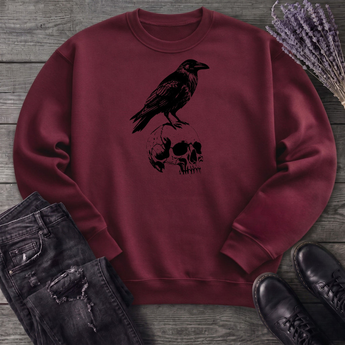 Classic Crow and Skull Sweatshirt