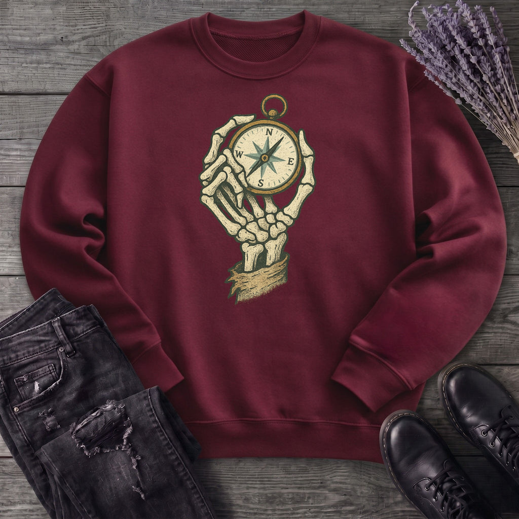 Nautical Compass Skeleton Hand Sweatshirt