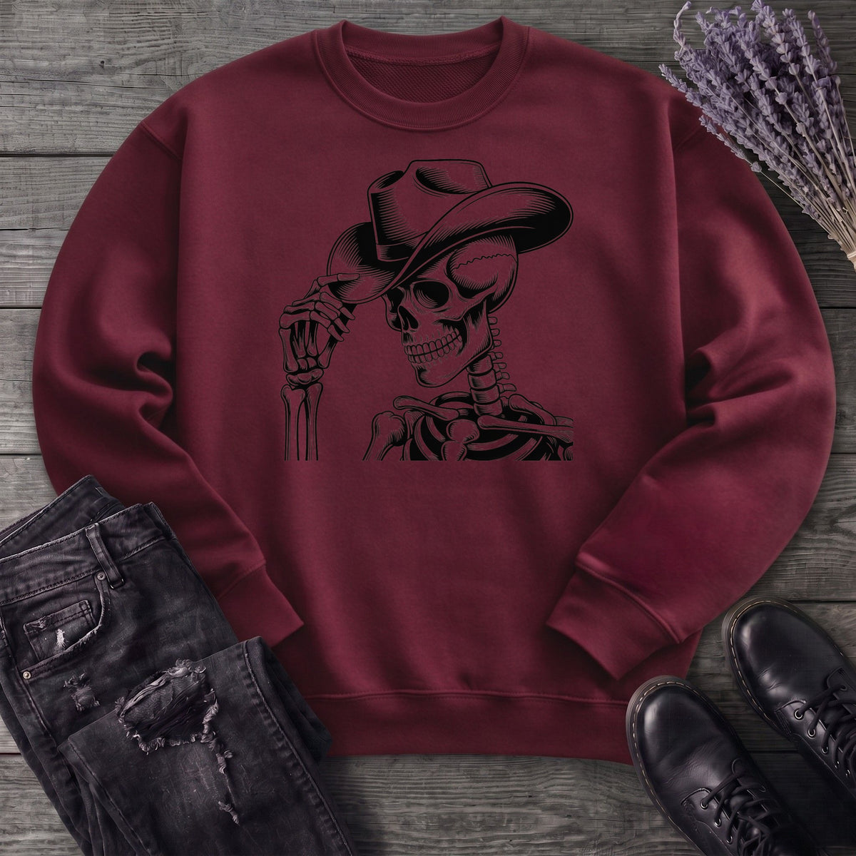 Cowboy Hat Skeleton Sweatshirt