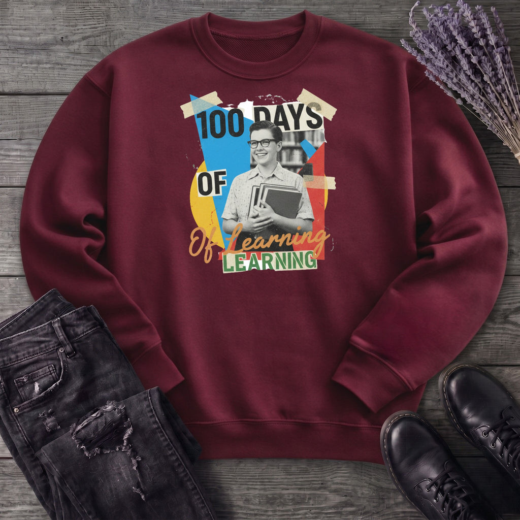 Old School 100 Days Of Learning Sweatshirt