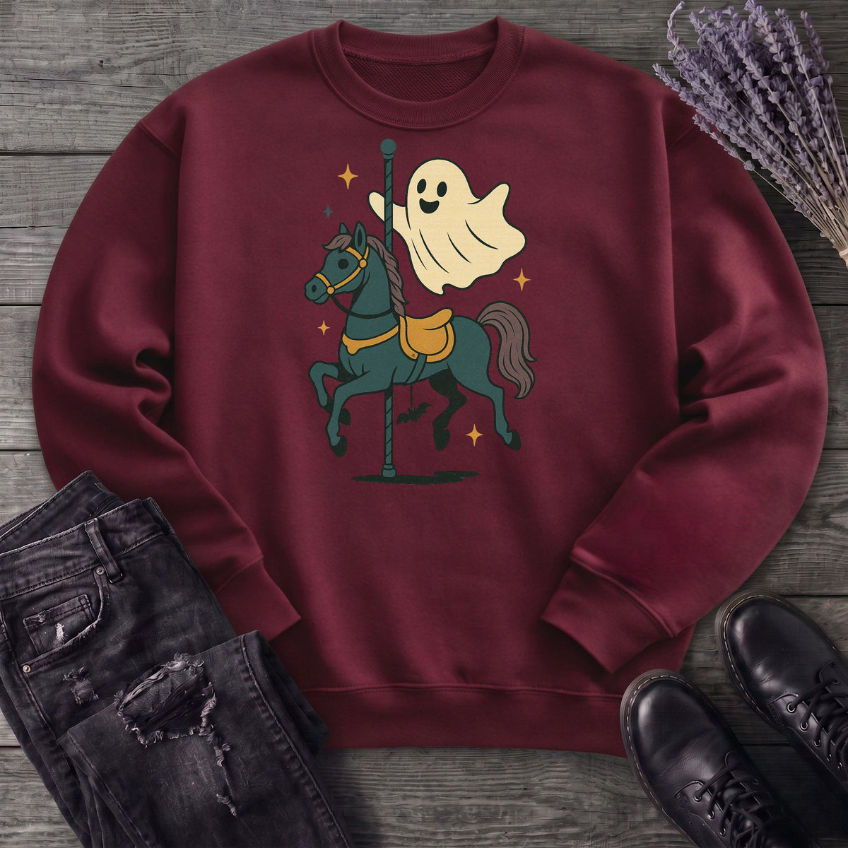 Ghost Carousel Horse Sweatshirt