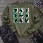 Grunge Owl Grid Sweatshirt