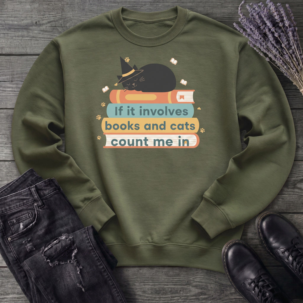books and cats Sweatshirt