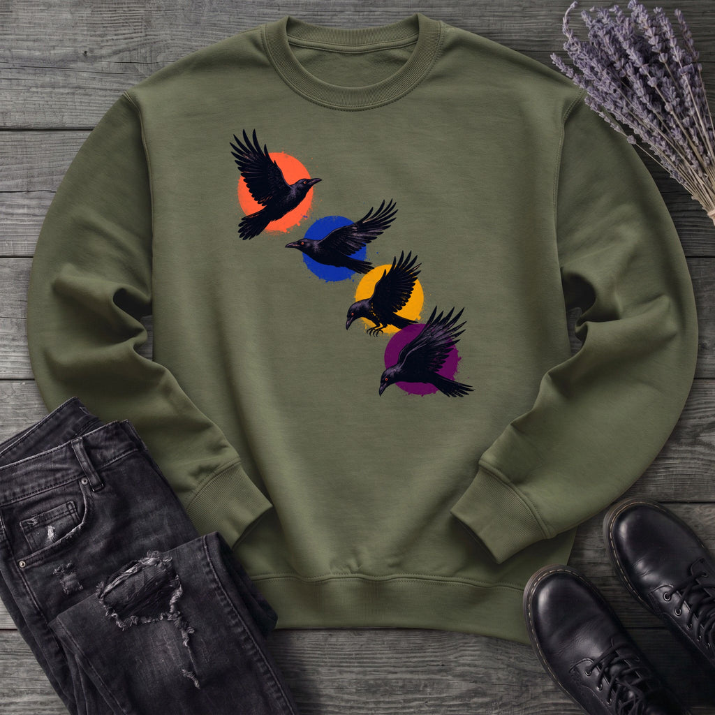 Crows In Flight Sweatshirt
