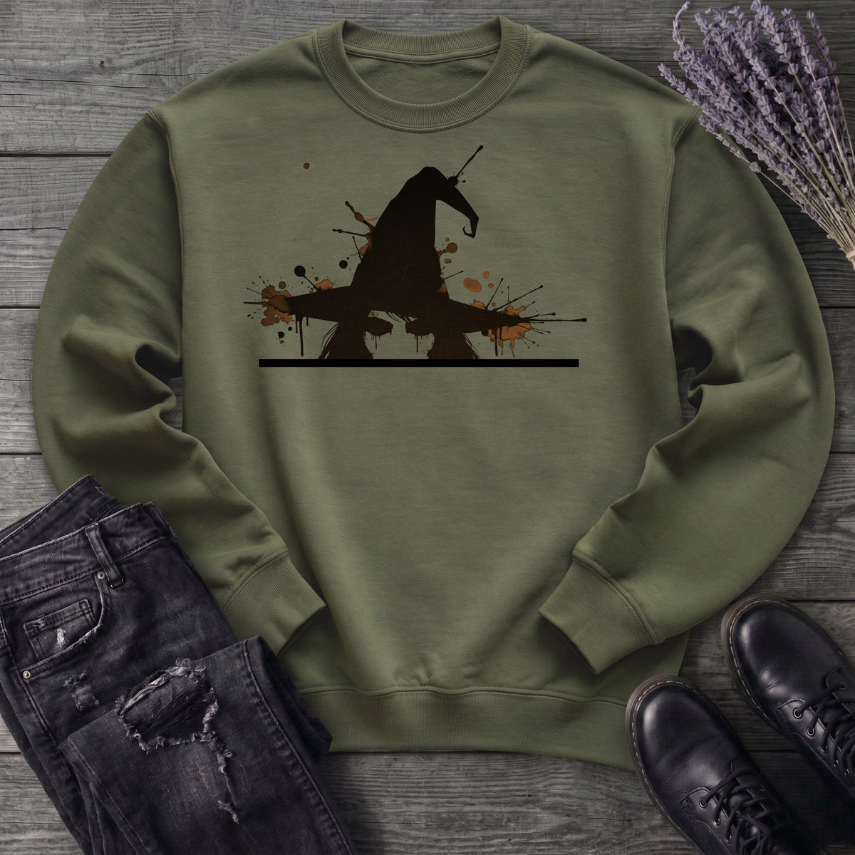 Ink Splatter Grunge Witch Sweatshirt