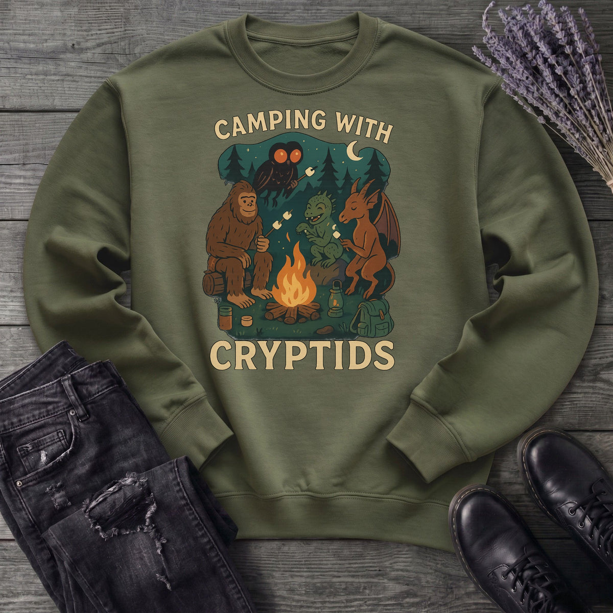 Cryptid Camping Sweatshirt
