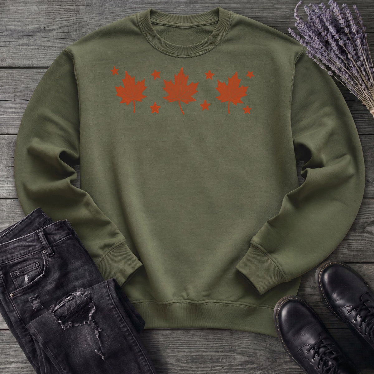 Autumn Leaves And Stars Sweatshirt