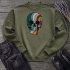 Psychedelic Striped Skull Sweatshirt