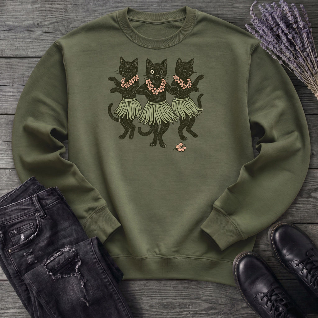 Hula Black Cat Trio Sweatshirt