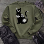 Retro Texture Black Cat Sweatshirt