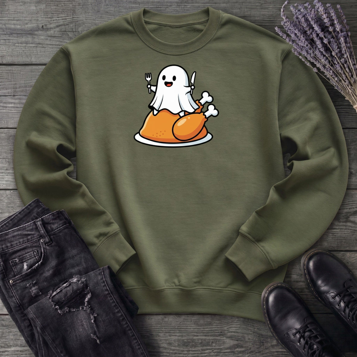 Ghost On Turkey Sweatshirt