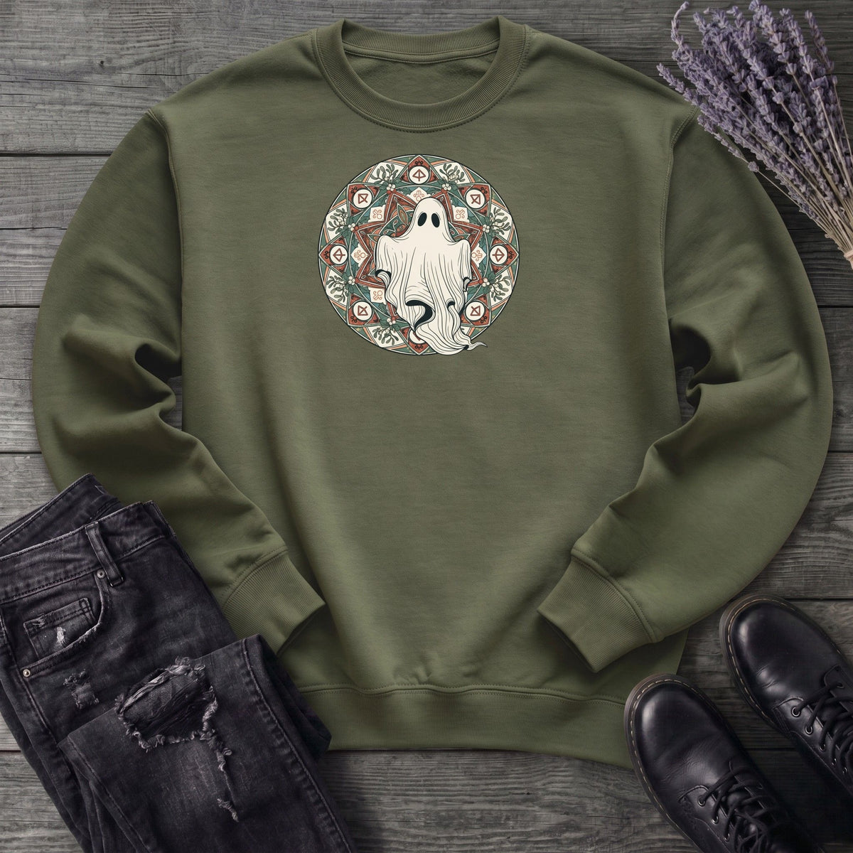 Boho Ghost Mandala Sweatshirt