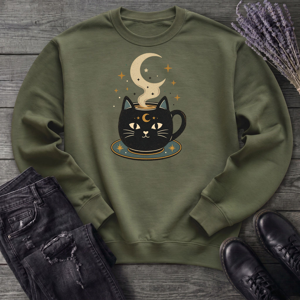 Celestial Cat Coffee Sweatshirt