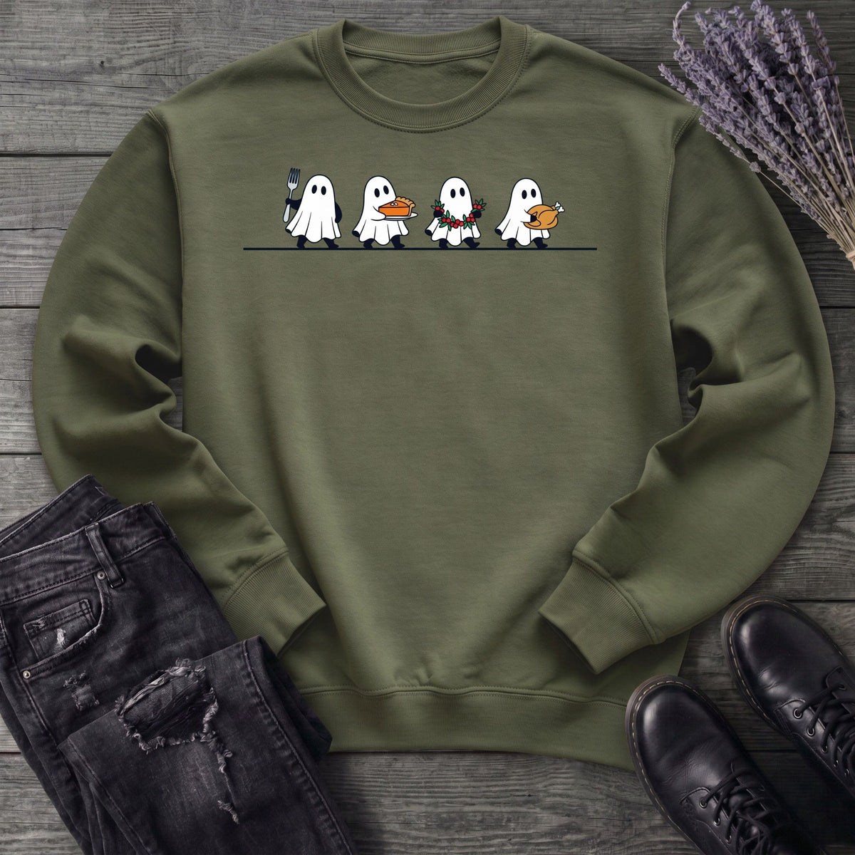 Four Ghost Thanksgiving Sweatshirt