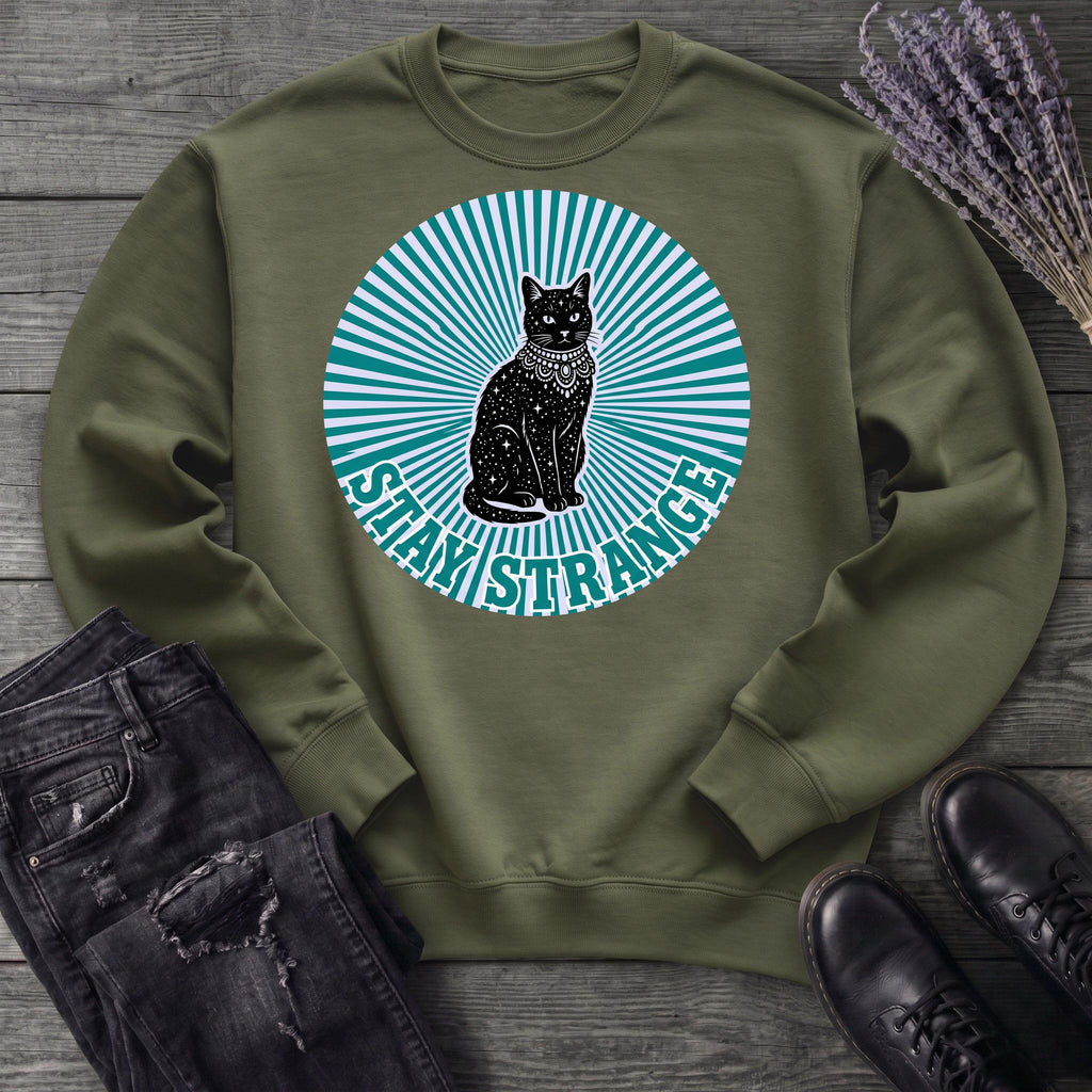 stay strange celestial cat Sweatshirt